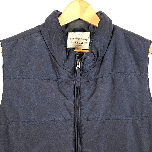 Weatherproof Mens Large Puffer Vest Full Zip Pockets Blue Outdoors Rugged Hiking - Picture 2 of 10